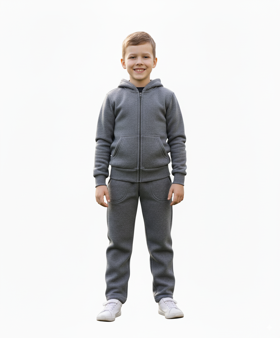 Premium Solid Plain Fleece Set  D Grey US01