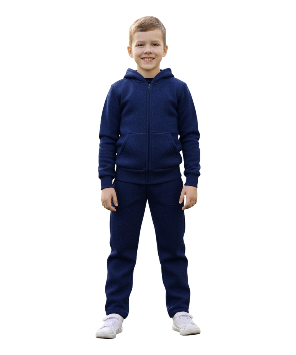 Premium Solid Plain Fleece Set  Navy  US01