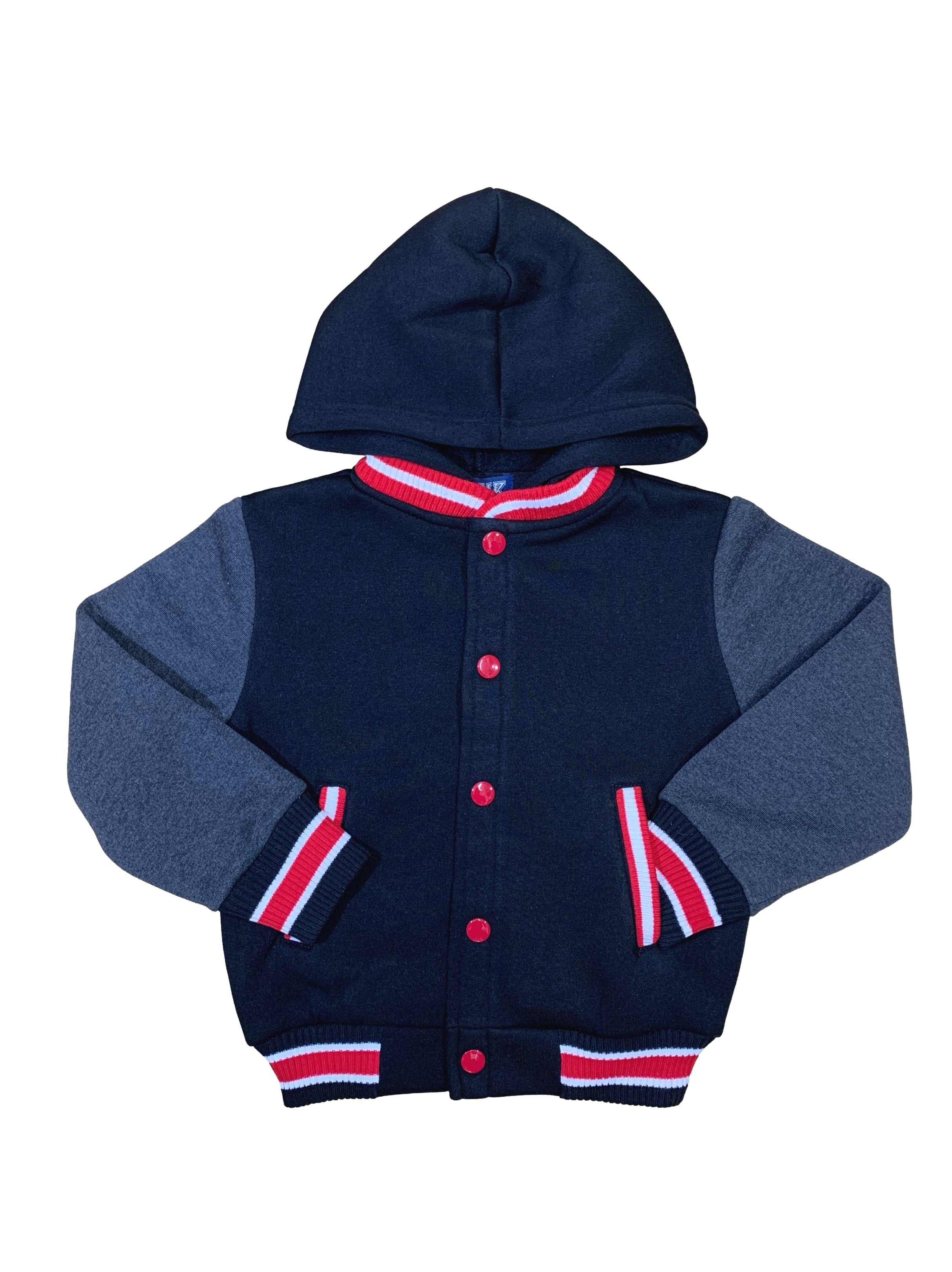 Boys Fleece Varsity Jacket Burgundy VJ2199