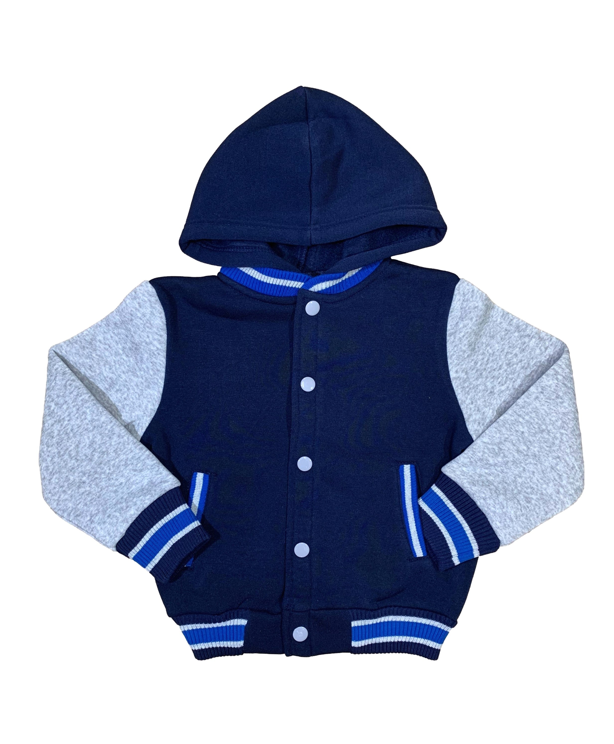 Boys Fleece Varsity Jacket Burgundy VJ2199