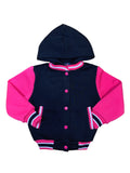 Girls Fleece Varsity Jacket Plum VJ2199