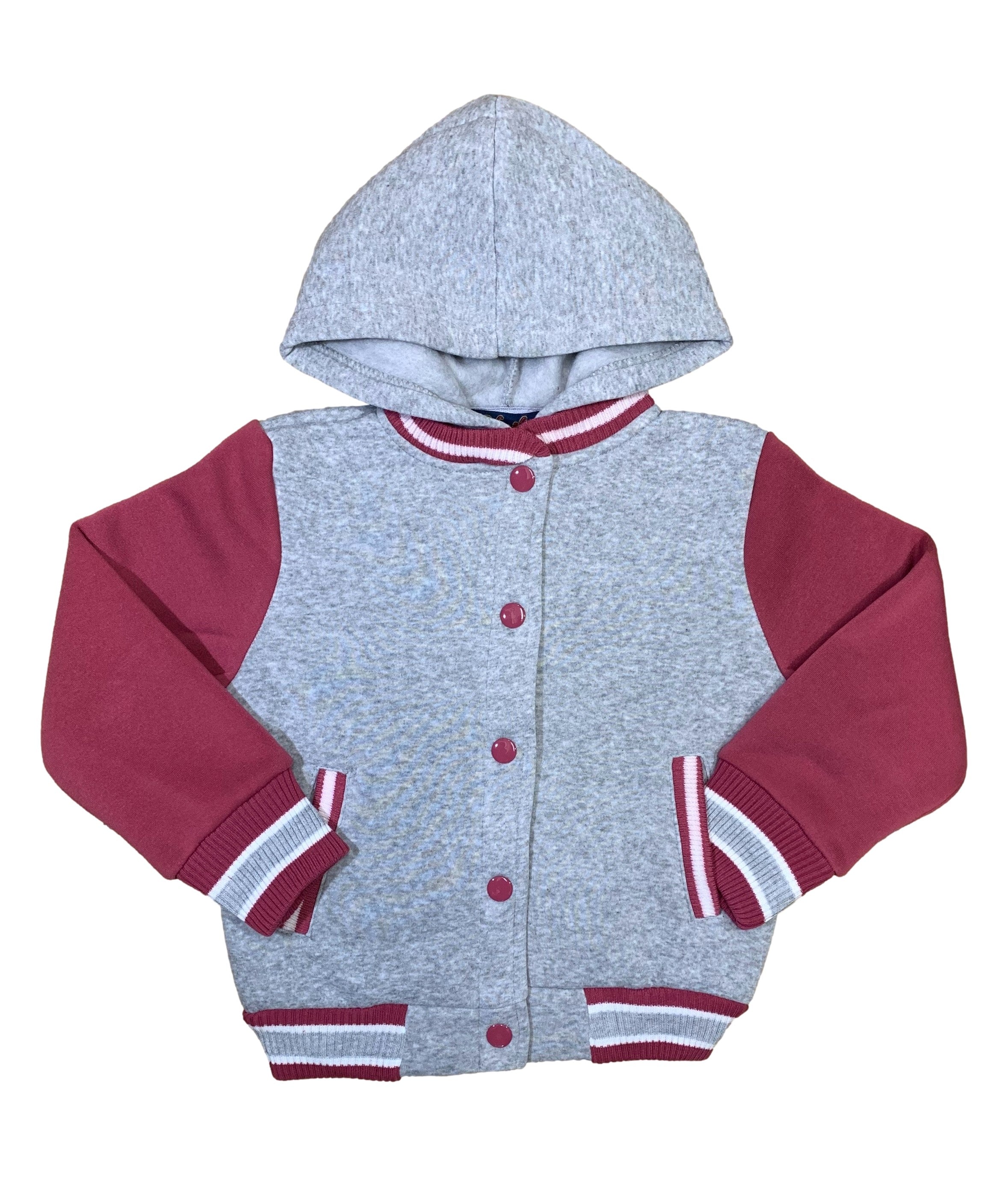 Girls Fleece Varsity Jacket Plum VJ2199
