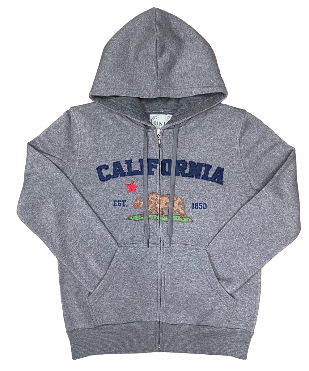 California Republic Women's Zip-Up Warm Fleece Hoodie Black WBT64