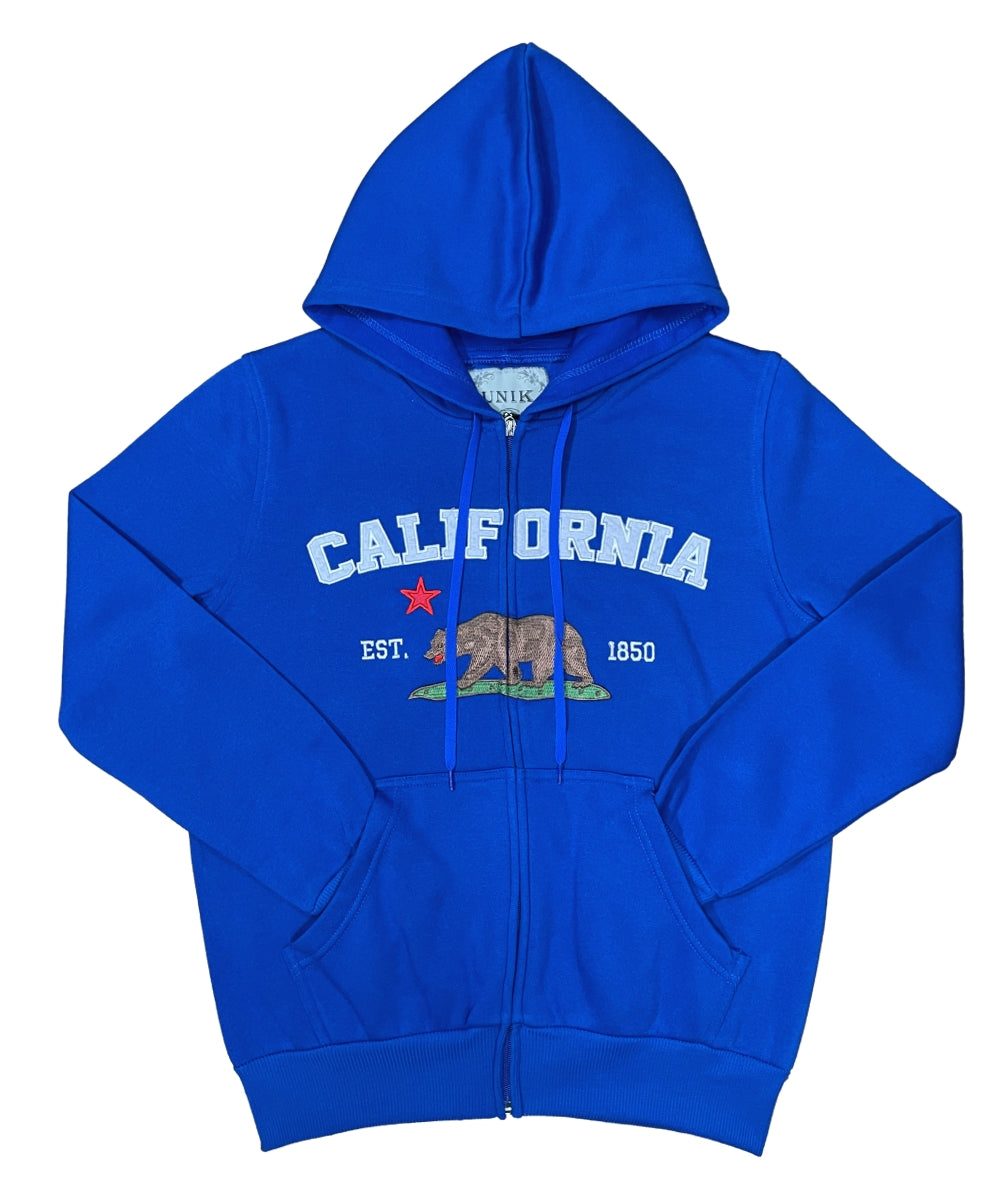 California Republic Women's Zip-Up Warm Fleece Hoodie Black WBT64