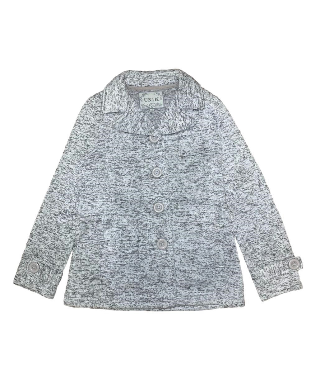Unik's Women Tweed Coats L Grey WJ18522