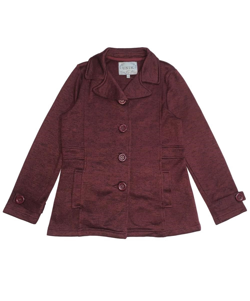 Unik's Women Tweed Coats L Grey WJ18522