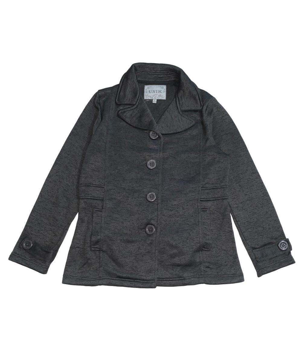 Unik's Women Tweed Coats L Grey WJ18522