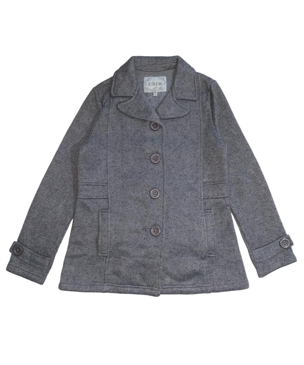 Unik's Women Tweed Coats L Grey WJ18522