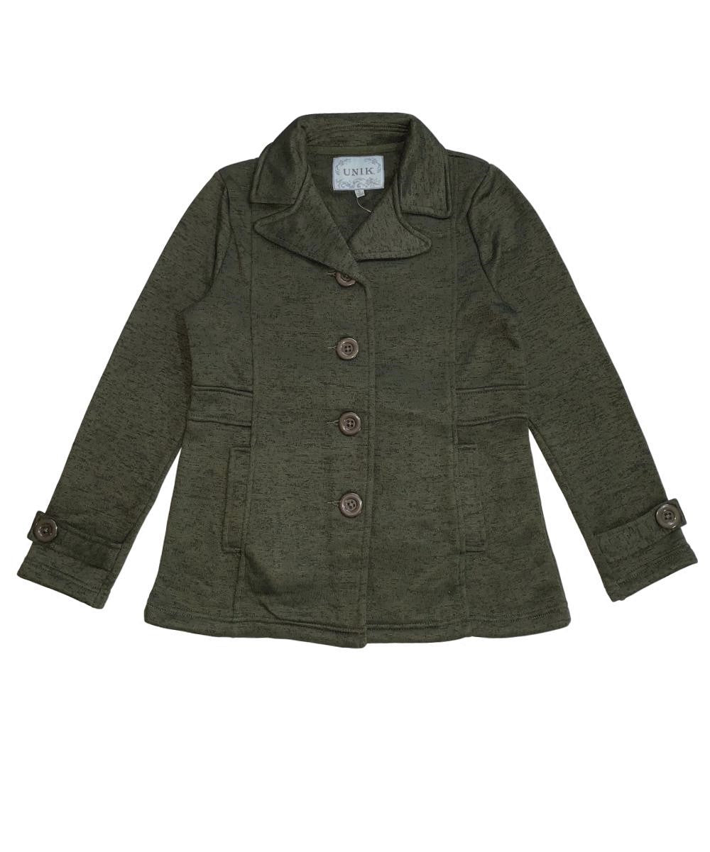 Unik's Women Tweed Coats L Grey WJ18522