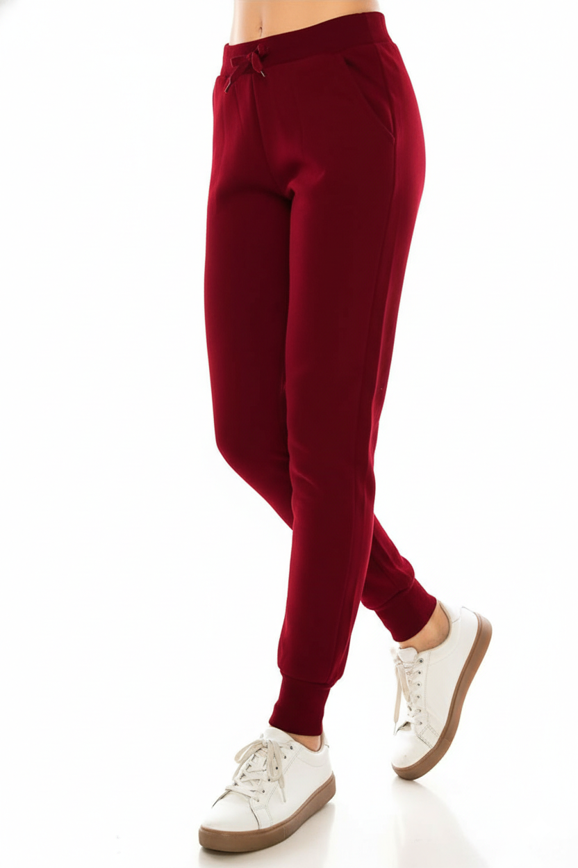 Women's Joggers Sweat Pants With Drawstring Waist Black WP31