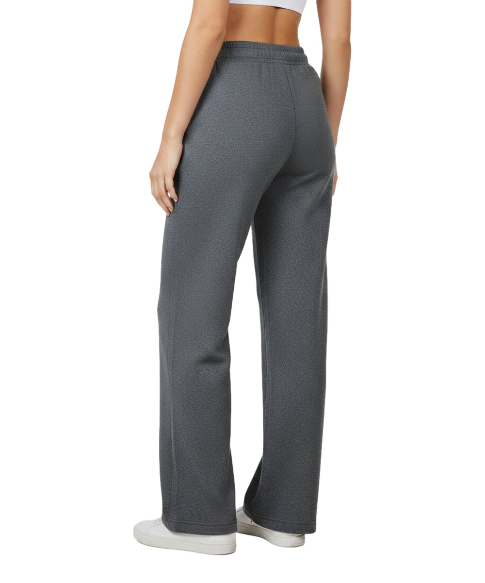 Women's Open Bottom Sweat Pants With Drawstring Waist D. Grey WP32