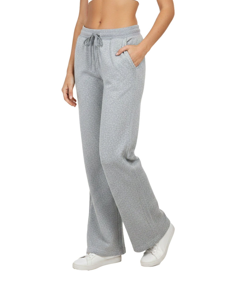 Women's Open Bottom Sweat Pants With Drawstring Waist L. Grey WP32