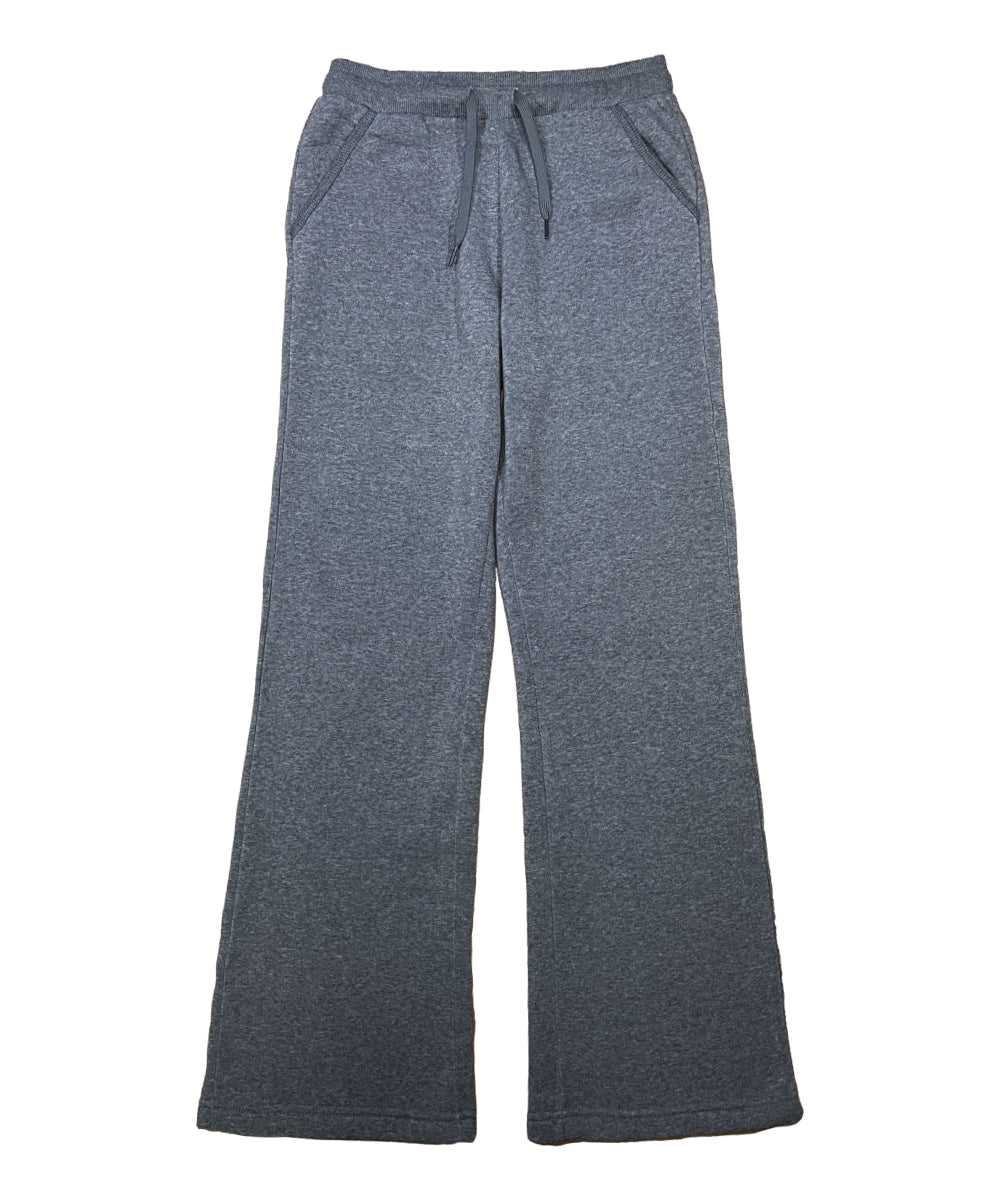 Women's Open Bottom Sweat Pants With Drawstring Waist Black  WP32