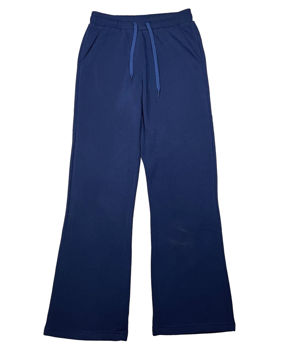 Women's Open Bottom Sweat Pants With Drawstring Waist Black  WP32