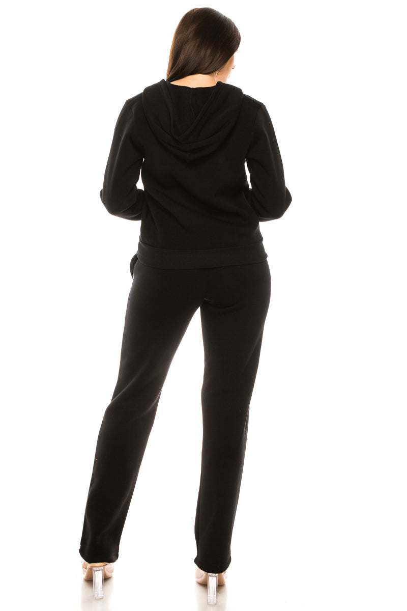 Women's 2 Piece Fleece Matching Plum Tracksuit S-3XL WF1705