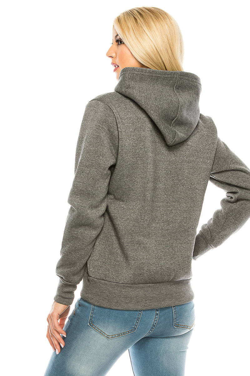 Unik's Women's Fleece Pullover Hoodie Plum WBT60