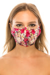 unik Face Mask, 100% Cotton, 2 layers, Brown Rose, Washable, Reusable Mask, Adult Size