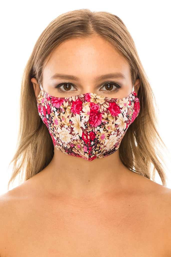 unik Face Mask, 100% Cotton, 2 layers, Brown Rose, Washable, Reusable Mask, Adult Size