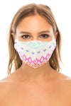 unik Face Mask, 100% Cotton, 2 layers, Designer Pattern, Pink Diamond, Washable, Reusable Mask, Adult Size