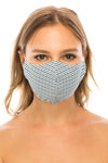 unik Face Mask,  Cotton Blend, 2 layers, Green Plaid, Washable, Reusable Mask, Adult Size