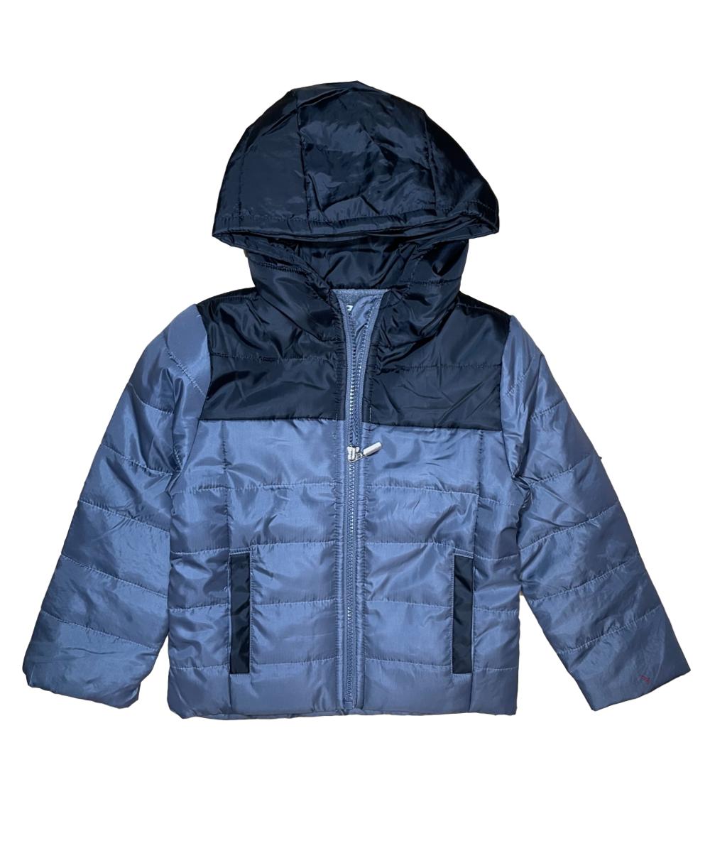 Boy's Zipper Hooded r Fleece Lined Puffer Jacket Royal Blue BJ2077