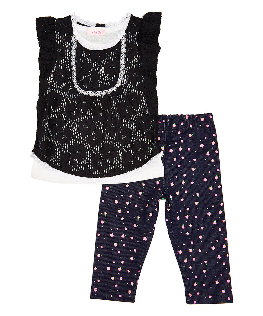 Girl Tunic Lace Legging Set 2-7