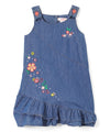 unikinc - Side Flower Girl Denim Dress - Unikinc