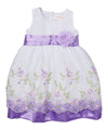 unikinc - Embroidered Party Dress with Sash and Flower - Unikinc