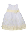 unikinc - Embroidered Party Dress with Sash and Flower - Unikinc