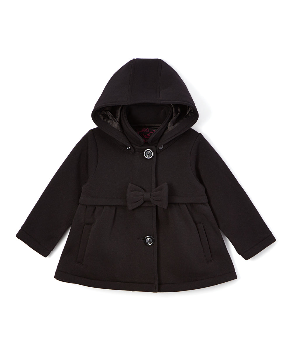 Fancy Baby and Toddler Pea Coat With Bow White GJ16111