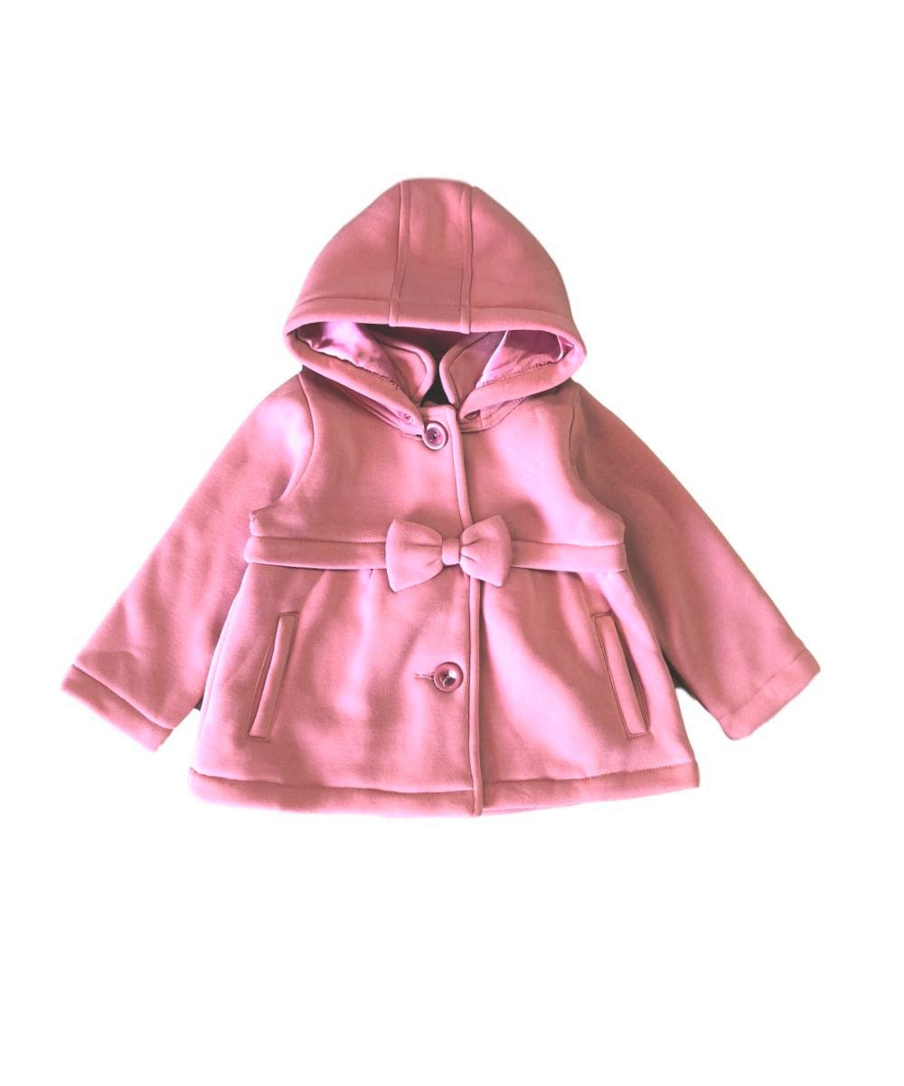 Fancy Baby and Toddler Pea Coat With Bow White GJ16111