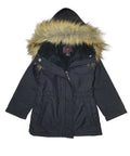 Girl's Sherpa Lined Utility Coat Black GJ2044