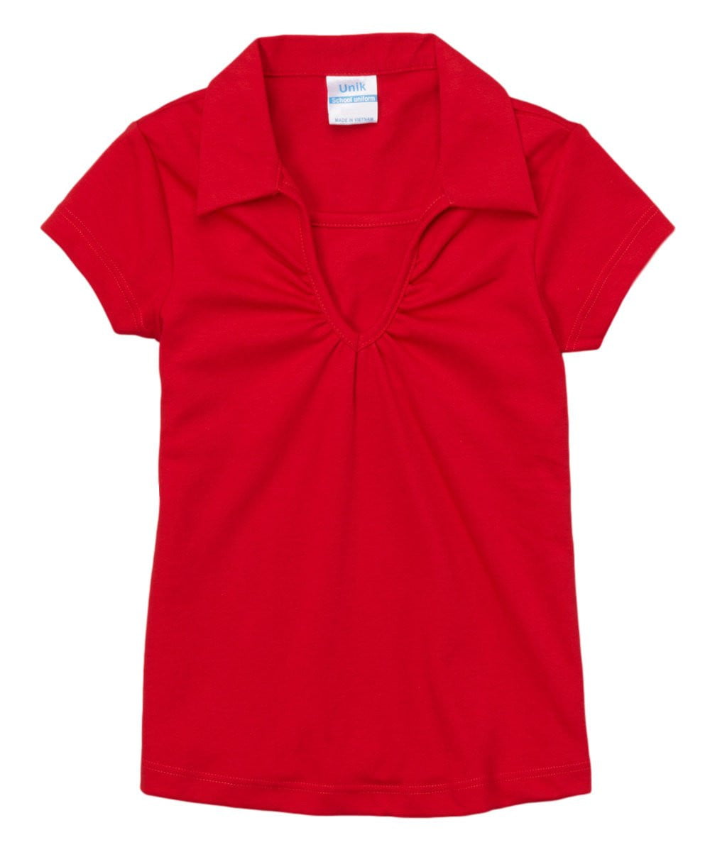 unikinc - Girl's Uniform V-Neck Collar Shirt - Unikinc