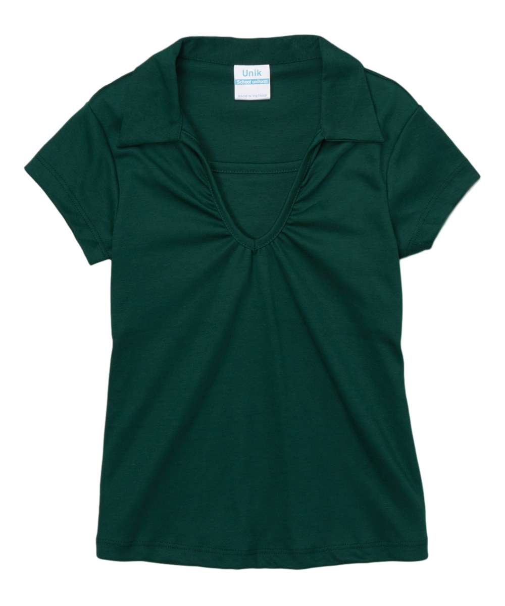 unikinc - Girl's Uniform V-Neck Collar Shirt - Unikinc