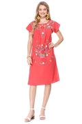 unik Embroidered Traditional Adult Puebla Mexican Dress Burgundy WD205 – unik Retail