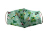 Face Mask,  Cotton Blend, 2 layers, Green Bear, Washable, Reusable Mask, Youth Size