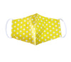 Face Mask,  Cotton Blend, 2 layers, Yellow Polka Dots, Washable, Reusable Mask, Youth Size