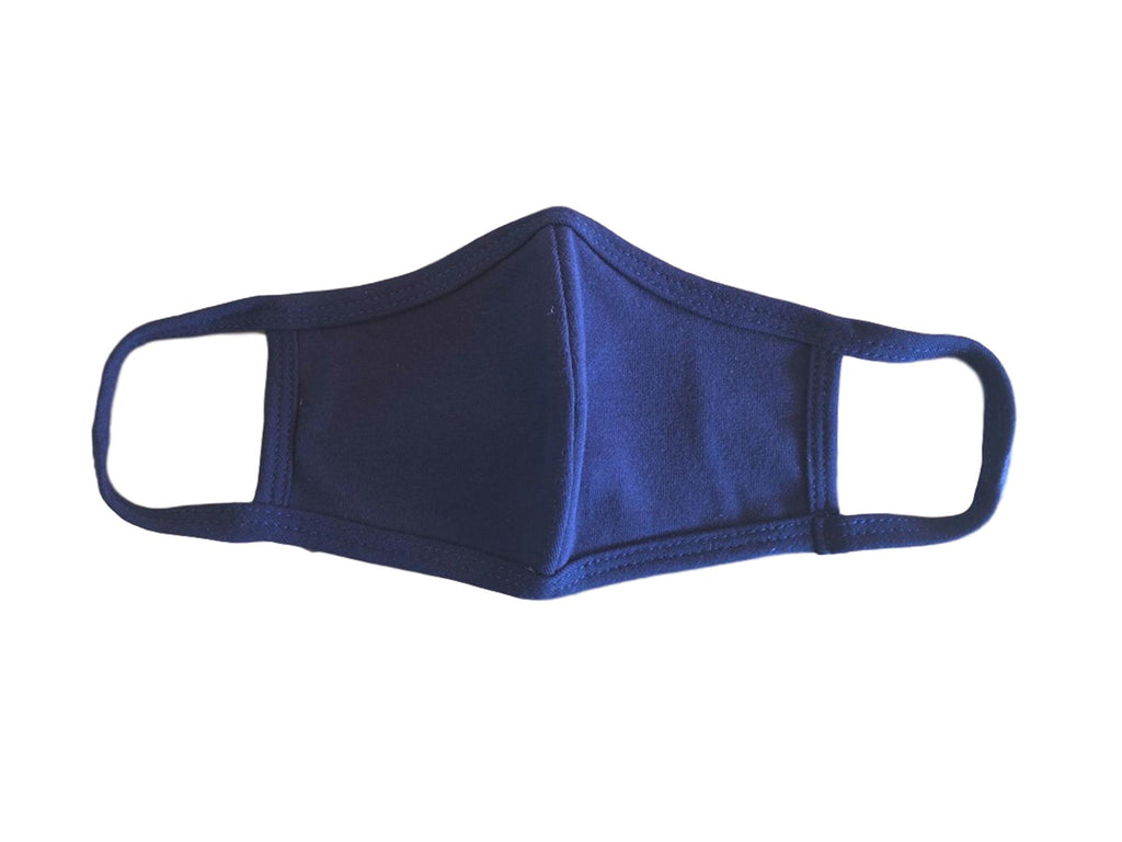 Face Mask, 100% Cotton, 2 layers, Navy, Washable, Reusable Mask, Youth Size