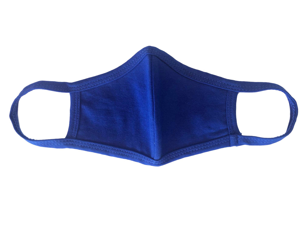 Royal Blue Face Mask, 100% Cotton, 2 layers, Navy, Washable, Reusable Mask, Youth Size
