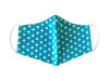 Face Mask, 100% Cotton, 2 layers, 905 Aqua Polka Dot, Washable, Reusable Mask, Adult Size
