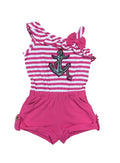 Stripe Anchor Asymmetrical Romper 6M/9M-7