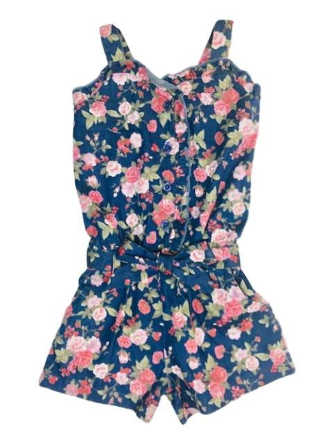 unikinc - Chambray Flower Romper - Unikinc