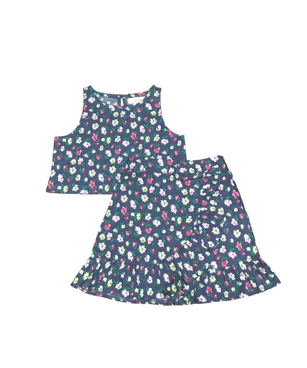 unik Girl Denim Print Skirt Set 2-14