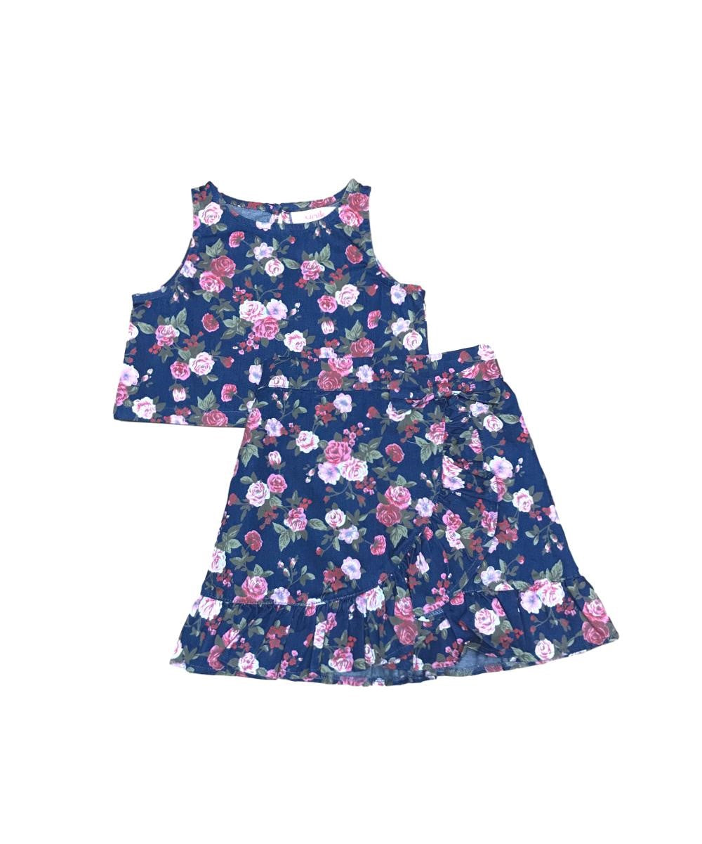 unik Girl Denim Print Skirt Set 2-14