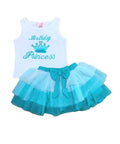 unik Girl Tulle Layered Birthday Princess 2 Piece Skirt Set Purple SK2090