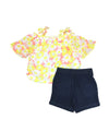unik Girl Cold Shoulder Floral Short Set 2-14