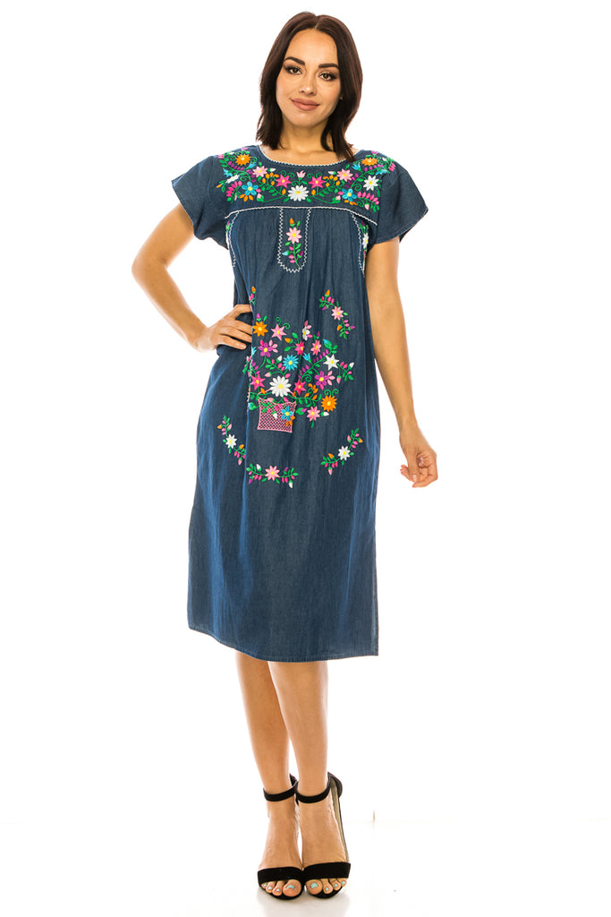 unik Embroidered Traditional Mexican Dress Size S-M-L-XL-2XL-3XL unik Retail unik Embroidered Traditional Mexican Dress Size S-M-L-XL-2XL-3XL unik Retail