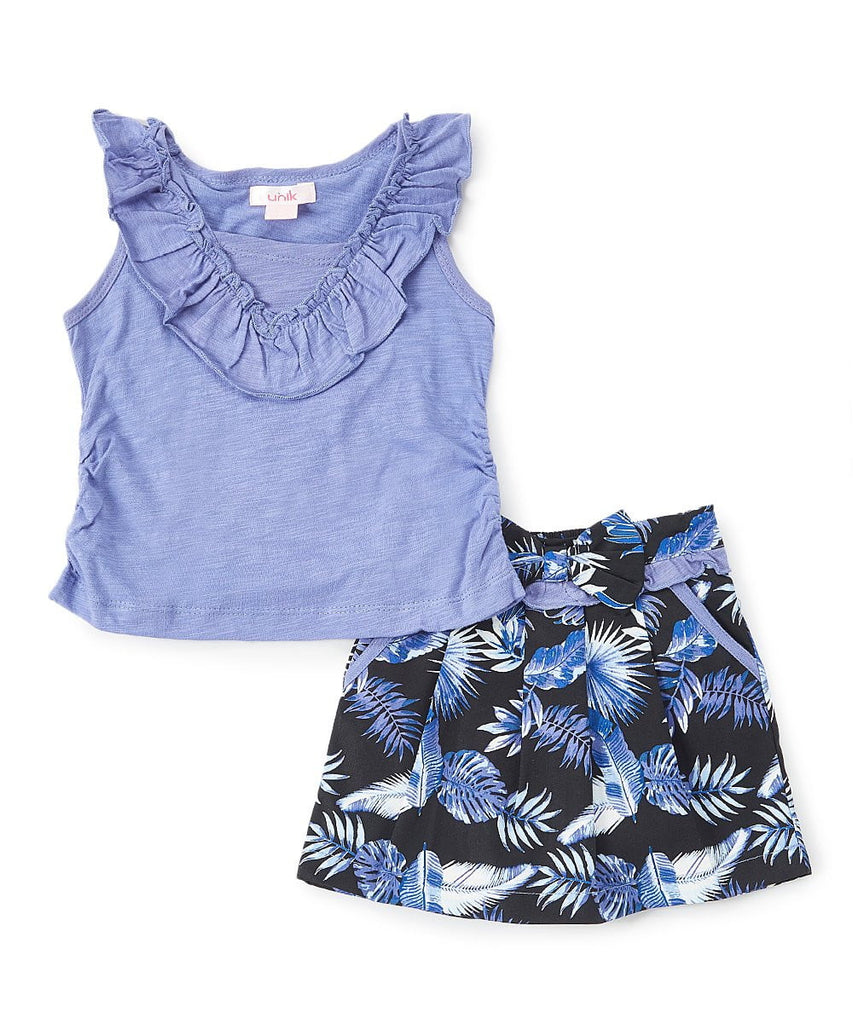 unikinc - Flower pattern Skirt Set - Unik Inc