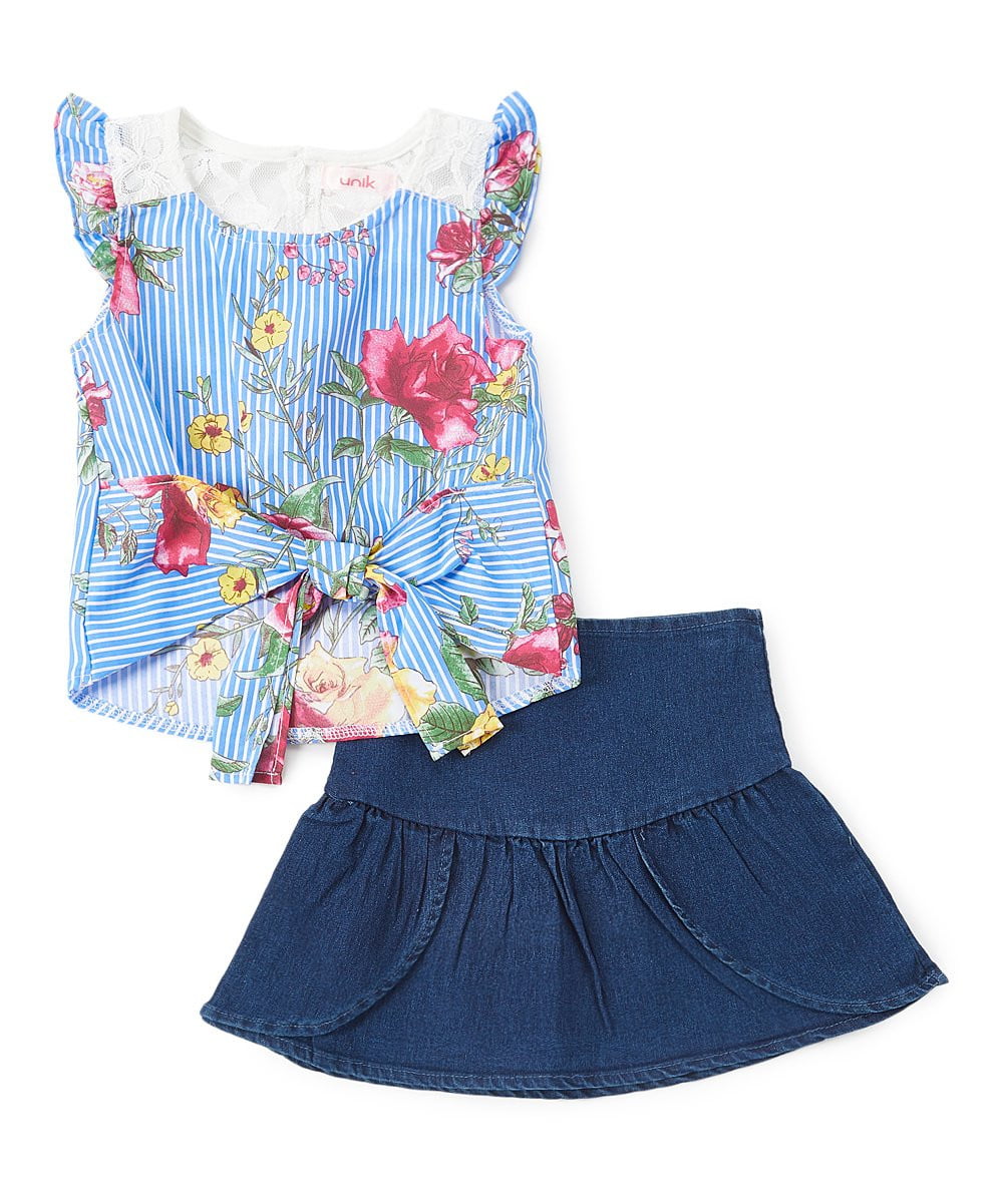 unikinc - Girl Denim Skirt Set - Unik Inc