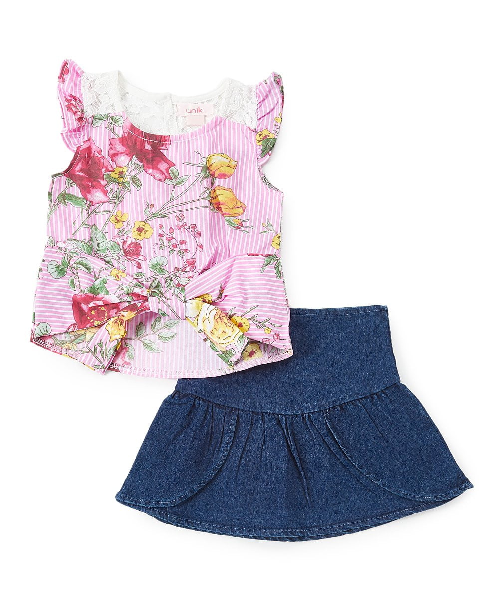 unikinc - Girl Denim Skirt Set - Unik Inc